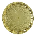 PRESENTOIR 2 NIVEAUX DECO METAL 36X7 CM AVEC PIED MODELE OR 