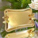 PLATEAU DECO METAL 27X17 CM MODELE OR 
