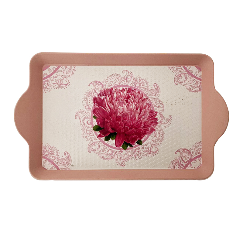 PLATEAU DECO MIX:MENTHE-ROSE-BLANC 24 X 14 CM