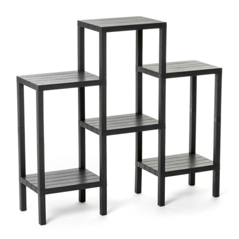 ETAGERE DECO SALON PLASTIQUE 108X100X29 CM MIX GRIS/BLANC