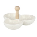 PLAT CERAMIQUE 3 COMPARTIMENTS 15 CM MIX NOIR/BLANC
