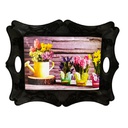 PLATEAU DECO RECTANGLE NOIR 43 X 33CM