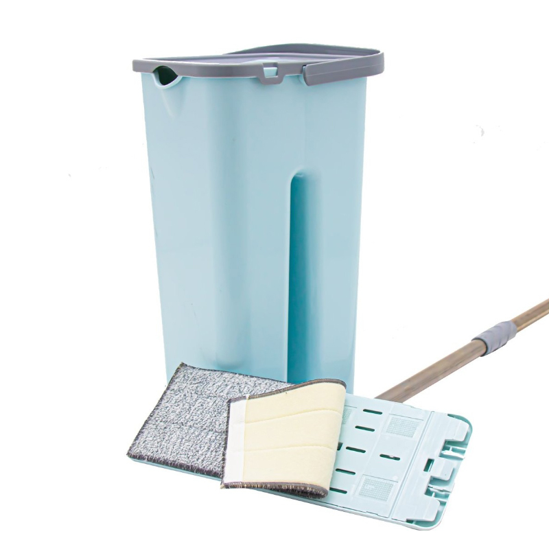 SET SERPILLERE AVEC BAC 8 LITRES (AVEC BOITE) MIX BEIGE/BLEU