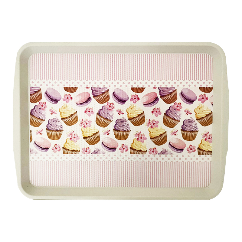 PETIE PLATEAU DECO BLANC RECTANGLE 37 X 27 CM