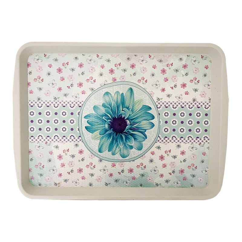 PETIE PLATEAU DECO BLANC RECTANGLE 37 X 27 CM
