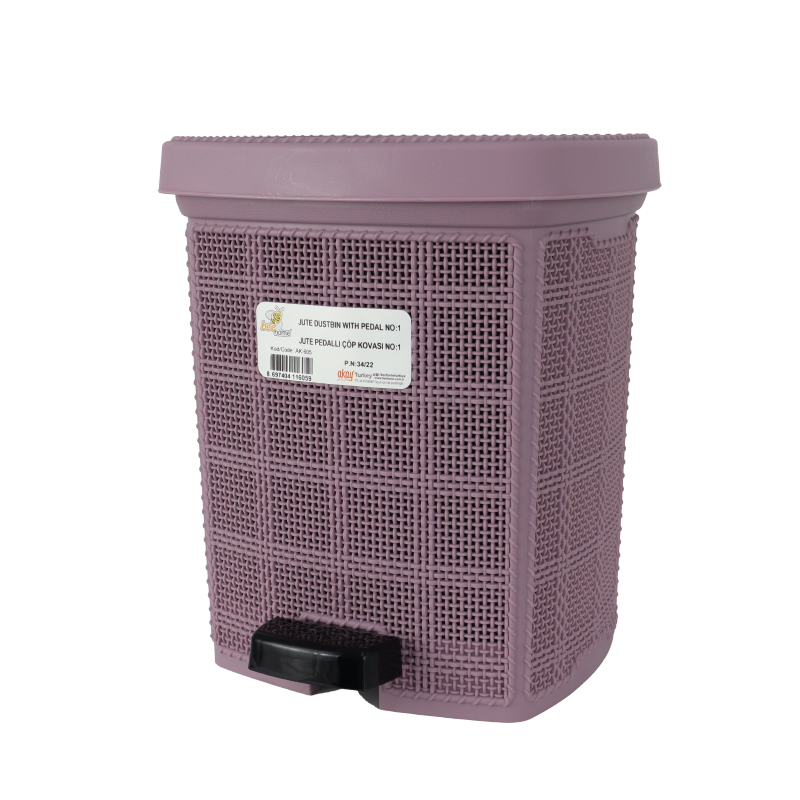 POUBELLE A PEDALE 6 LITRES MIX ROSE/BLANC
