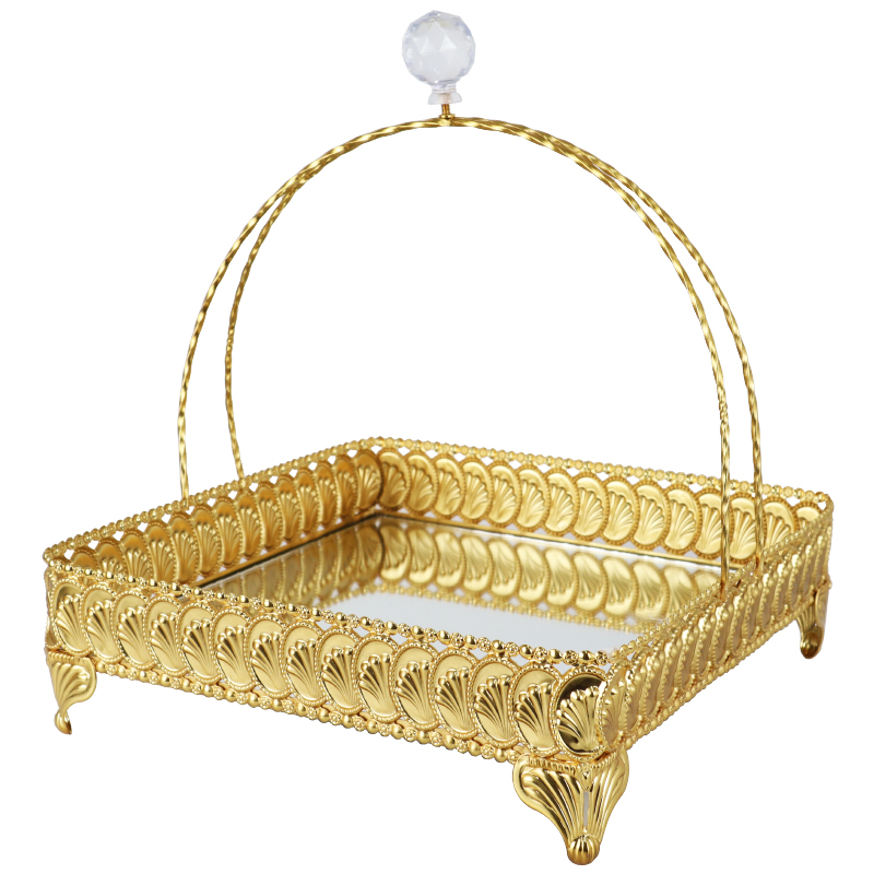 PANIER DECO METAL 25X28 CM MODELE OR 