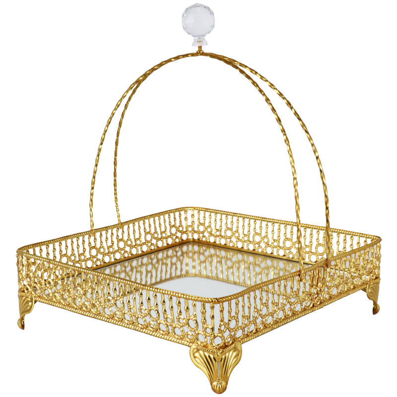PANIER DECO METAL 25X28 CM MODELE OR 