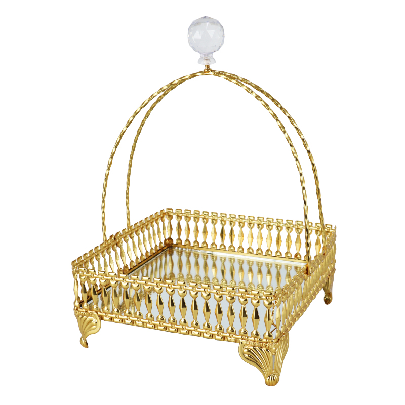 PANIER DECO METAL 27X18 CM MODELE OR 