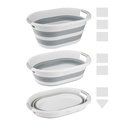 PANIER A LINGE RETRACTABLE 38 LITRES COULEUR GRIS/BLANC