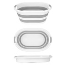 PANIER A LINGE RETRACTABLE 38 LITRES COULEUR GRIS/BLANC