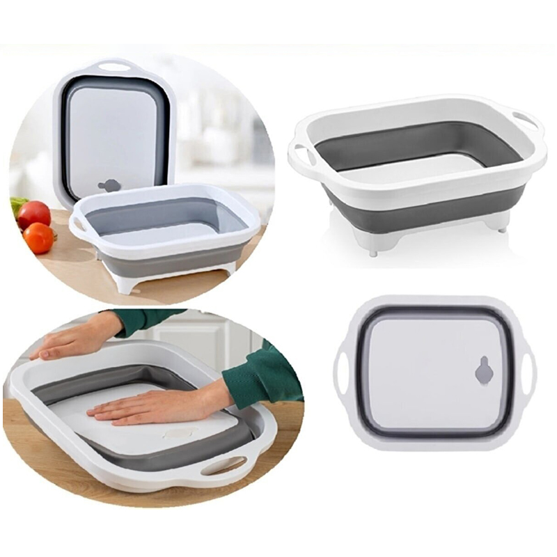 PLANCHE A DECOUPER RETRACTABLE 40X30X14 CM COULEUR GRIS/BLANC