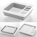 EGOUTTOIR VAISSELLE RETRACTABLE 36X31X12 CM COULEUR GRIS BLANC