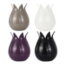 POT FLEUR DECO MURALE 19X7X14 CM MIX BLANC/NOIR/BEIGE/VIOLET