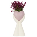 POT FLEUR DECO CŒUR 25X9X4 CM MIX BLEU/ROSE/BEIGE/BORDEAU