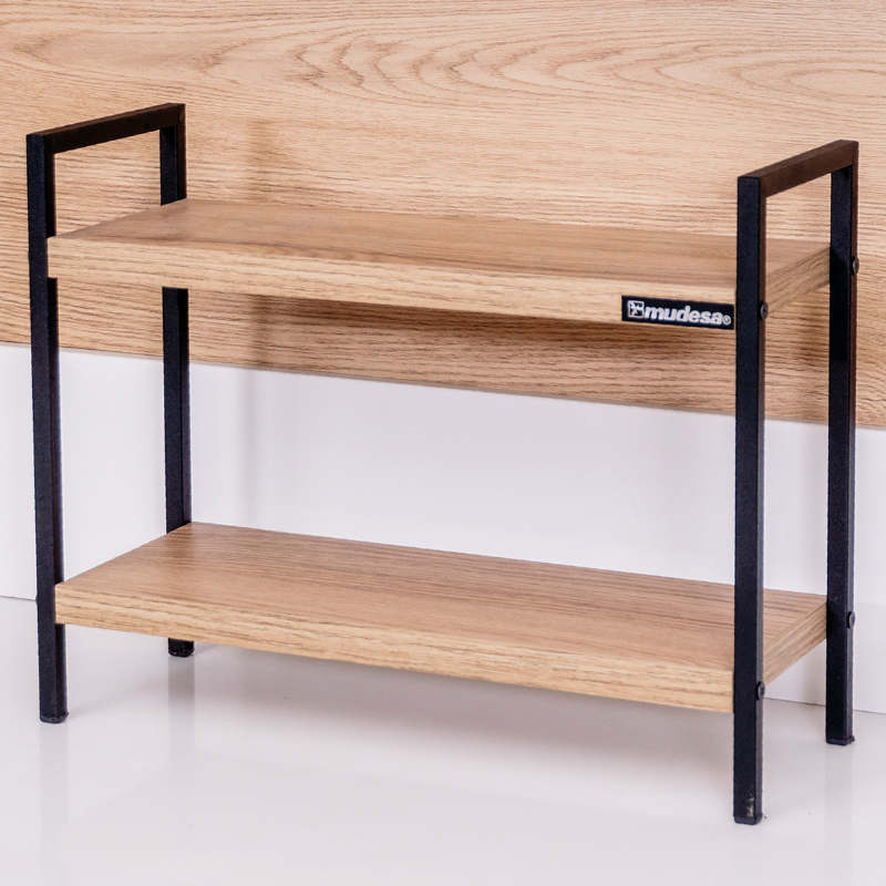 ETAGERE METAL/BOIS 2 NIVEAUX 33X13X27 CM 