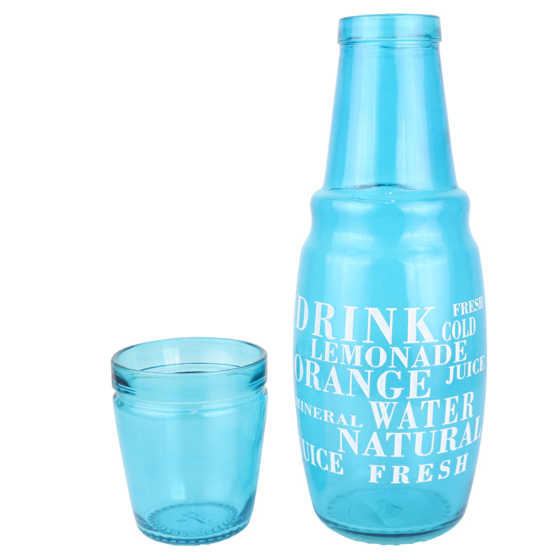 SET BOUTEILLE AVEC VERRE 1000 CC MIX ROSE/ROUGE/BLEU