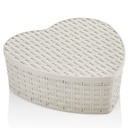 BOITE RANGEMENT PLASTIQUE CŒUR 23X23X8 CM MIX GRIS/BLANC/ROSE/MARRON