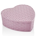 BOITE RANGEMENT PLASTIQUE CŒUR 23X23X8 CM MIX GRIS/BLANC/ROSE/MARRON