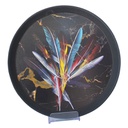 PLATEAU DECO ROND DIAMETRE 36 CM MIX BLANC/NOIR