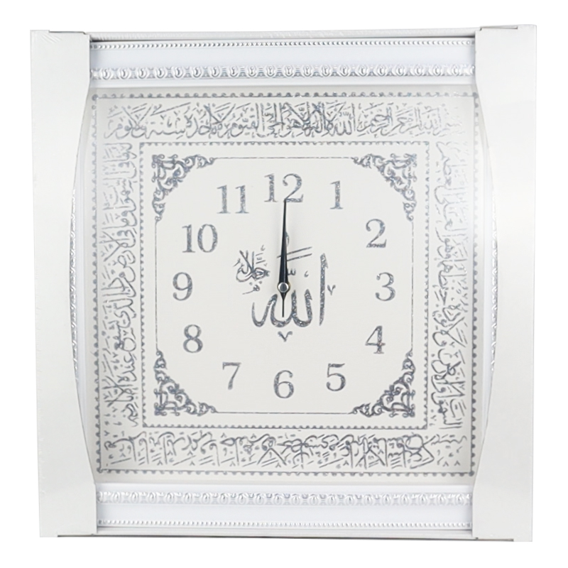 HORLOGE TABLEAU DECO SIGNE RELIGIEUX 41X41 CM MIX OR/ARGENT/BLANC