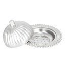 POT DECO PLASTIQUE AVEC COUVERCLE 16X10 CM MODELE ARGENT