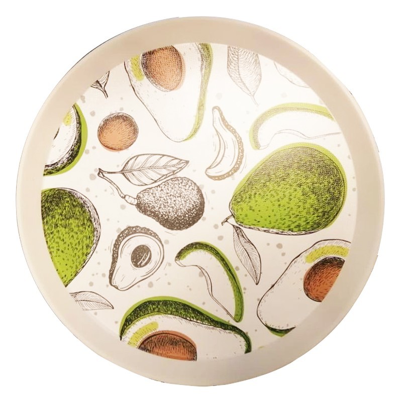 PLATEAU DECO ROND DIAMETRE 36 CM MIX BLANC/NOIR