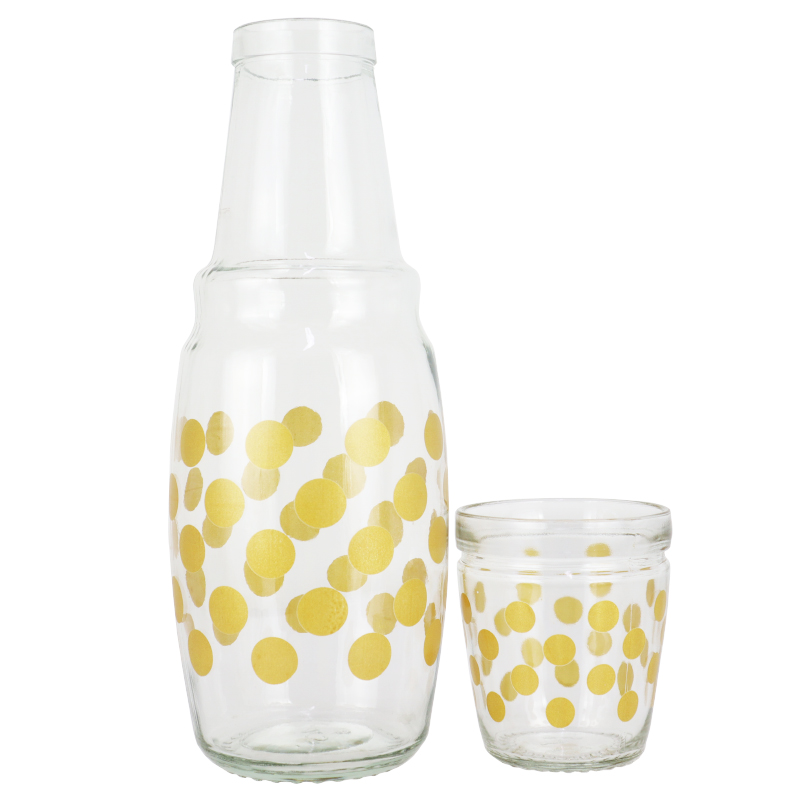 SET BOUTEILLE AVEC VERRE 1000 CC MODELE OR 