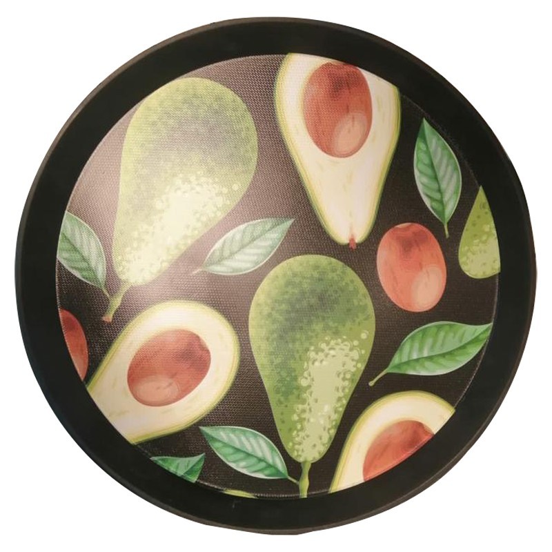 PLATEAU DECO ROND DIAMETRE 36 CM MIX BLANC/NOIR