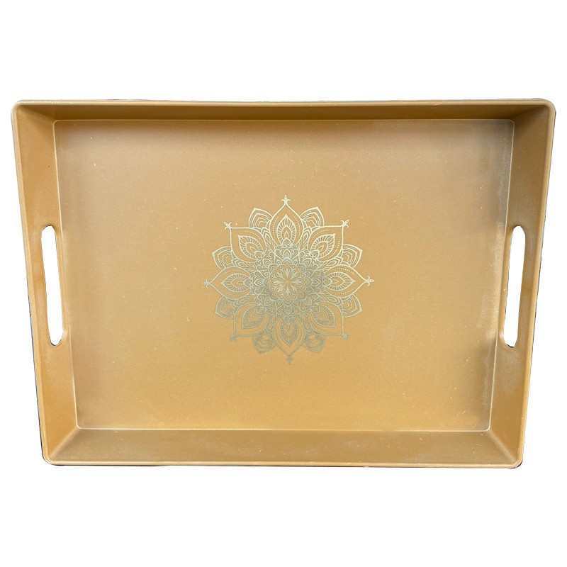 PLATEAU DECO 22*29 CM MIX ORANGE/VERT