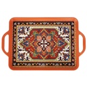 PLATEAU DECO PLASTIQUE GRAND FORMAT 39X26 CM MIX ORANGE/VERT/JAUNE/ROUGE