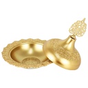BOITE A SUCRE/BONBONS PLASTIQUE 14X8 CM MODELE OR 