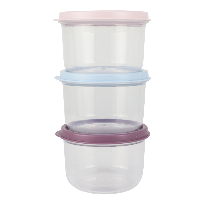 SET 3 MINI BOITES PLASTIQUE 3X175 ML MIX BLEU/ROSE/VIOLET
