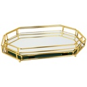 SET 2 PLATEAUX DECO METAL 39X24 &amp; 36X22 CM MODELE OR 