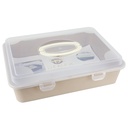 BOITE A GATEAU 32X25X8 CM MIX GRIS/ROSE/BEIGE