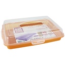 BOITE A GATEAU 44X32X9 CM MIX ORANGE/ROSE/BEIGE