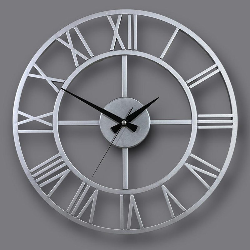 HORLOGE MURALE DECO 40 CM METAL MIX OR/ARGENT