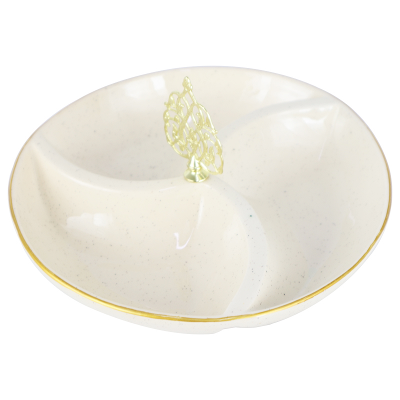 PLAT CERAMIQUE 3 COMPARTIMENTS 18X7 CM MIX BLANC/NOIR