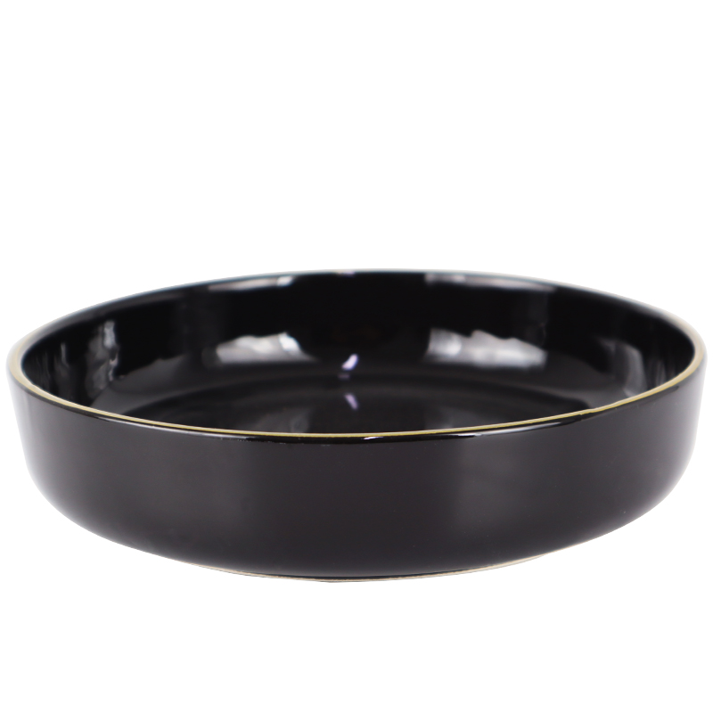 GRAND BOL CERAMIQUE 20 X 5 CM  MIX BLANC/NOIR