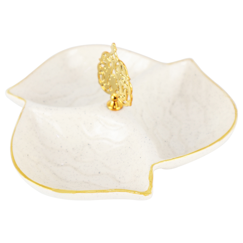 PLAT CERAMIQUE 3 COMPARTIMENTS 17X17X7 CM MIX BLANC/NOIR