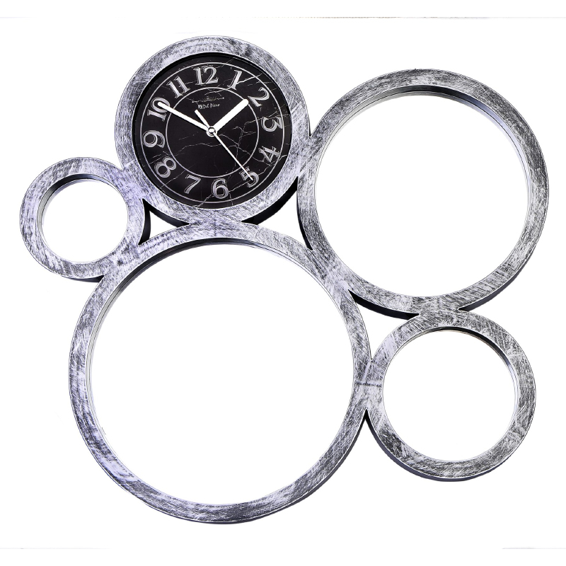 HORLOGE MIROIR OR/ARGENT 49X49 CM