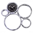 HORLOGE MIROIR OR/ARGENT 49X49 CM