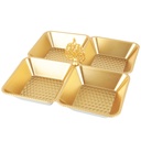 PLATEAU APERITIF 4 COMPARTIMENTS 20X20X7 CM MODLEE OR 