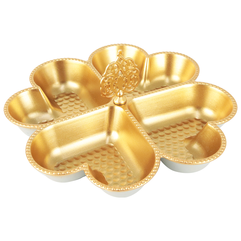 PLATEAU APERITIF 4 COMPARTIMENTS 20X20X7 CM MODLEE OR 