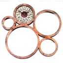 HORLOGE MIROIR OR/ARGENT 49X49 CM