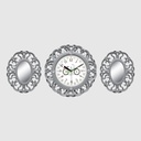 HORLOGE MURALE 3PCS DÉCO AVEC MIROIR-35X86CM BLANC/OR