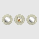 HORLOGE MURALE 3PCS DÉCO AVEC MIROIR-35X86CM BLANC/NOIR/OR