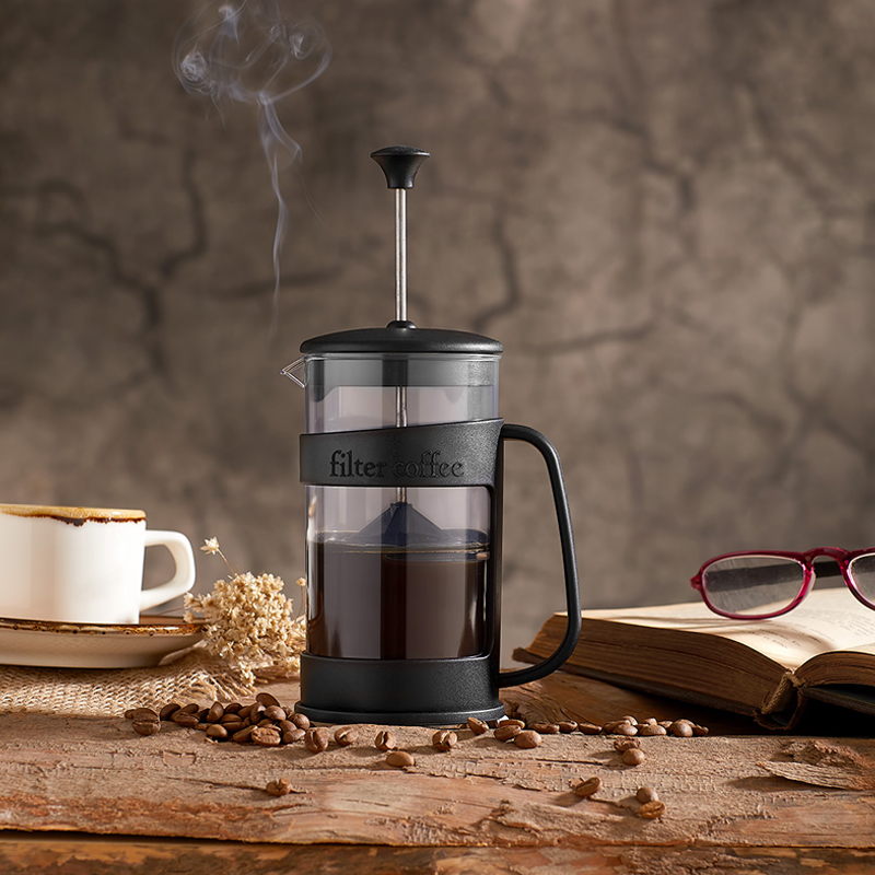 CAFETIERE BARISTA 400 ML VERRE MIX BLANC/ROUGE/NOIR
