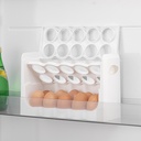PORTE 30 ŒUFS 3 NIVEAUX  PLASTIQUE BLANC