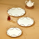 SET 3 PLATEAUX METAL ROND MODELE OR 25-30-35 CM